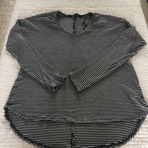 One Love Navy & White Striped LS Shirt Small